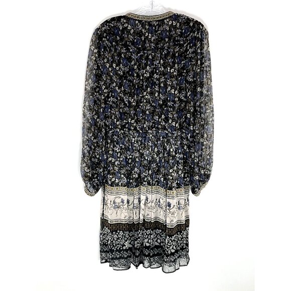 Antonio Melani Dress Women 8 Floral Lined Buttons Semi Sheer Long Sleeves Flowy‎ - Picture 2 of 11